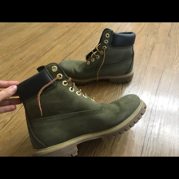 olive green timberland mens